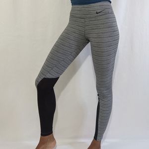 Nike Legendary Space Dye Stripe Gray Mesh Legging